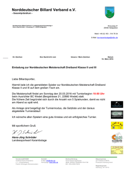 III - Norddeutscher Billard Verband eV