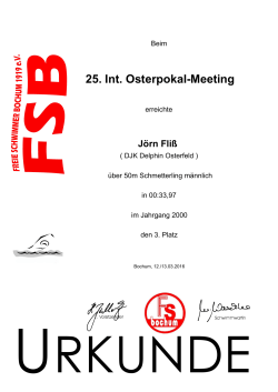 25. Int. Osterpokal-Meeting - Freie Schwimmer Bochum 1919 eV