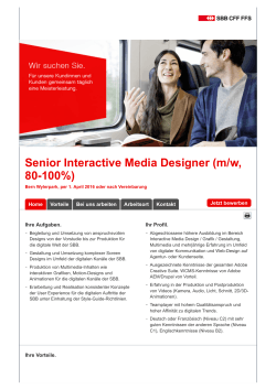 Senior Interactive Media Designer (m/w, 80-100%)