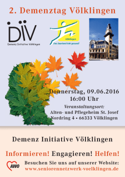 2. Demenztag Völklingen - Regionalverband Saarbrücken
