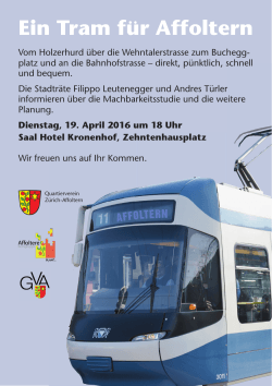 Ein Tram für Affoltern - Quartierverein Zürich