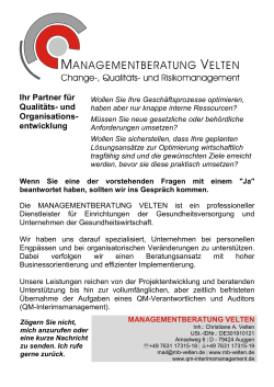 entwicklung - Managementberatung Velten