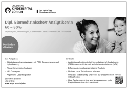 Dipl. Biomedizinische/r Analytiker/in 60 &ndash; 80%