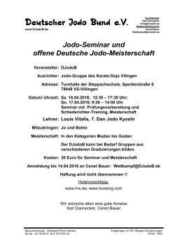 Jodo Seminar und offene Deutsche Jodo-Meisterschaft, VS