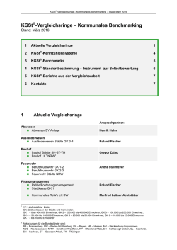 KGSt&reg;-Vergleichsringe &ndash; Kommunales Benchmarking