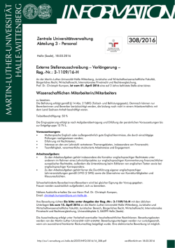 information - Zentrale Universit&auml;tsverwaltung - Martin