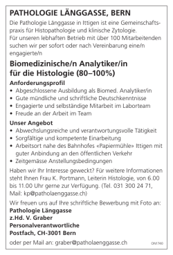Biomediznische/n Analytiker/in (80–100%) Histologie