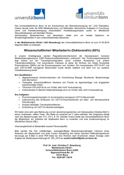 Wissenschaftliche/r Mitarbeiter/in (Doktorand/in) (65%)