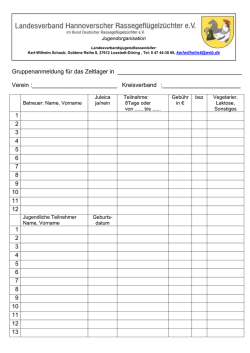 Gruppenanmeldung f&uuml;r das Zeltlager in Verein : Kreisverband