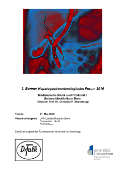 3. Bonner Hepatogastroenterologische Forum 2016
