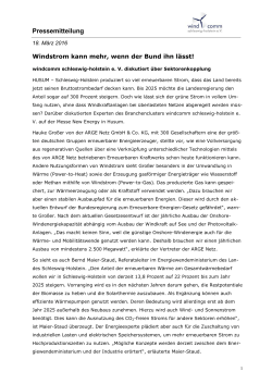 Pressemitteilung - Windcomm Schleswig