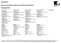 Speiseplan Mensa Arcisstraße, Woche 21.03.2016 bis 25.03.2016