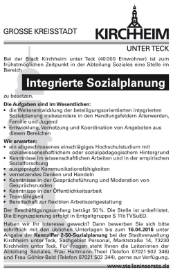 Integrierte Sozialplanung
