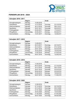 Ferienplan