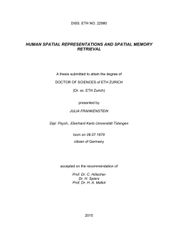 human spatial representations and spatial - ETH E