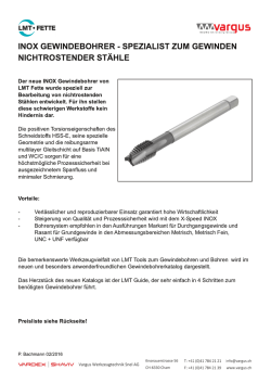 inox gewindebohrer - spezialist zum gewinden