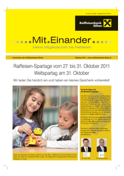 Mit.Einander Sparen - Ausgabe Oktober 2011