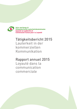 Tätigkeitsbericht 2015 - faire