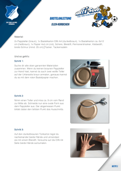 Material: 2x Pappteller (braun), 1x Bastelkarton DIN A4