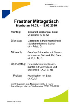Frastner Mittagstisch - Lebenshilfe Vorarlberg