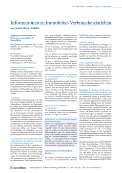 Informationen zu Immobiliar-Verbraucherdarlehen