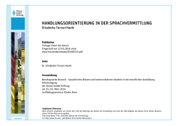 handlungsorientierung in der sprachvermittlung - Hanns