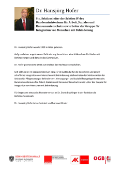Dr. Hansj&ouml; rg H&ouml;fer - Behindertenanwalt