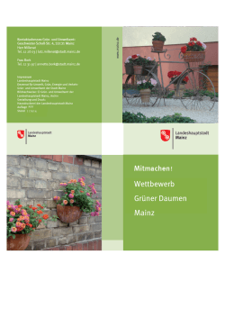 Flyer zum Wettbewerb "Grüner Daumen Mainz"