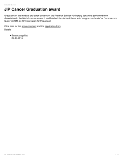 JIP Cancer Graduation award - Graduierten