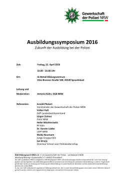 Programm Ausbildungssymposium 2016