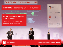 CeBIT 2016 – Sponsoring options at a glance