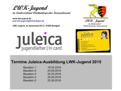 Juleica-Inhalte sowie Termine der Ausbildung zum - LWK