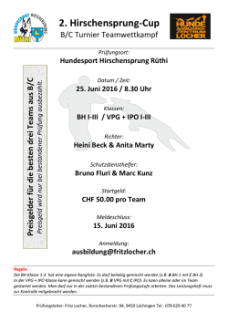2. Hirschensprung-Cup - Hundesport Hirschensprung