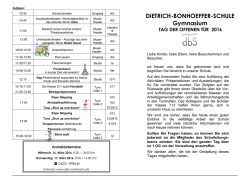 DIETRICH-BONHOEFFER-SCHULE Gymnasium TAG DER