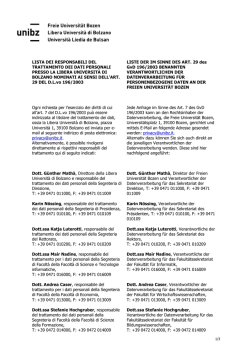 lista dei responsabili del trattamento dei dati personali presso la