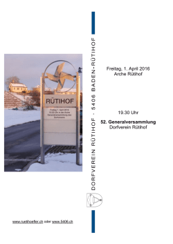 Generalversammlung - Dorfverein Rütihof