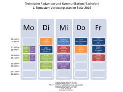 aktueller Vorlesungsplan - Technische Redaktion und Kommunikation