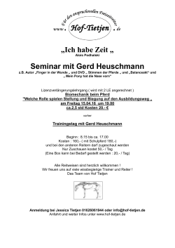 Ich habe Zeit „ Seminar mit Gerd Heuschmann