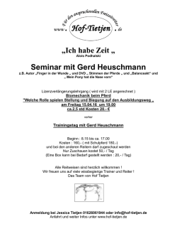 Ich habe Zeit &bdquo; Seminar mit Gerd Heuschmann