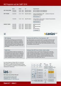 IAS Programm auf der CeBIT 2016 - CANIAS