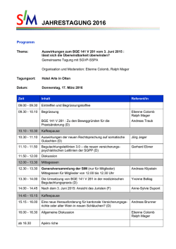 jahrestagung 2016 - Swiss Insurance Medicine