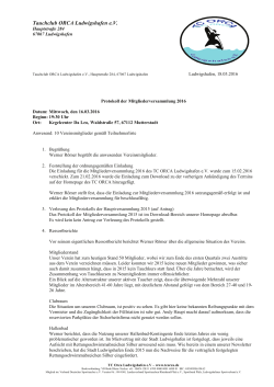 TC ORCA Protokoll der Mitgliederversammlung 2016