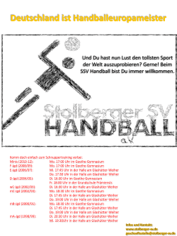 EM Werbung - Handball made in Stolberg