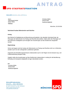 Herrn Oberb&uuml;rgermeister Dieter Reiter Rathaus Christian M&uuml;ller