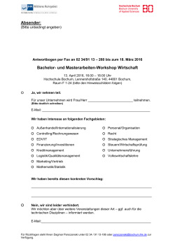 Absender: Bachelor- und Masterarbeiten-Workshop Wirtschaft