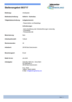 Helfer/in - Gartenbau
