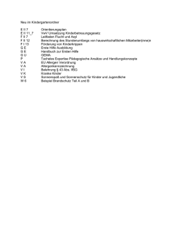 Neu im Kindergartenordner E II 7 Orientierungsplan E II