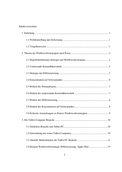 I Inhaltsverzeichnis 1. Einleitung