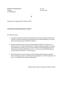 Landtag 16. März 2016 19. Wahlperiode Anfrage in der Fragestunde