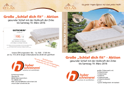 Informationen im Flyer - Schreinerei Huber (Oberneukirchen)